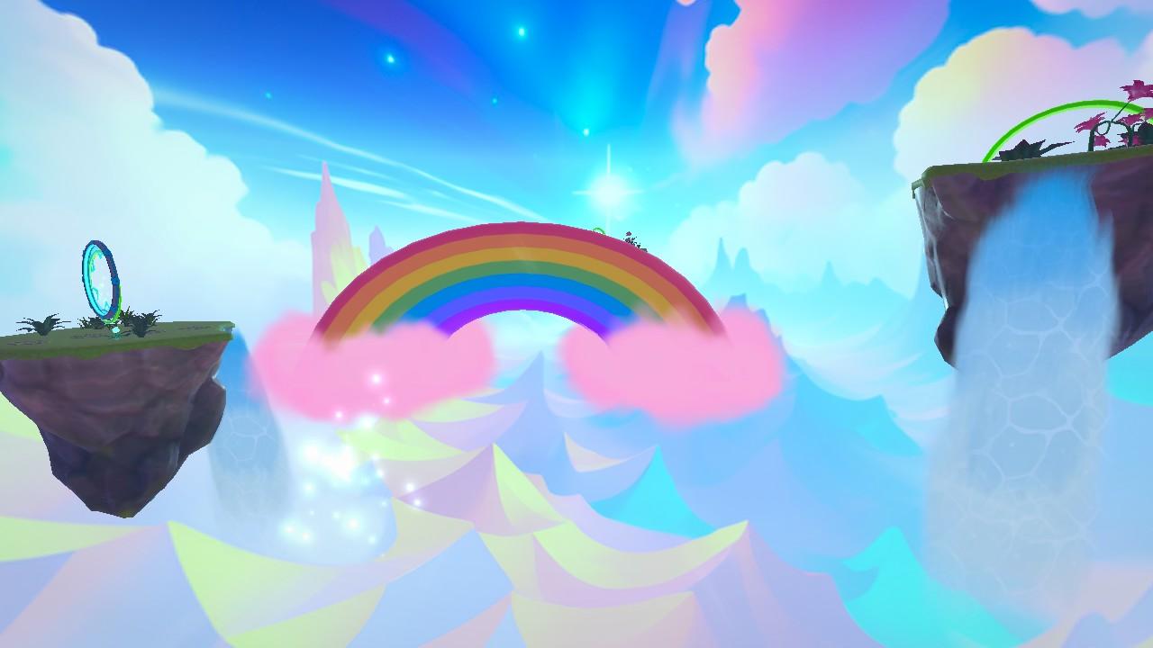 Flying rainbow land