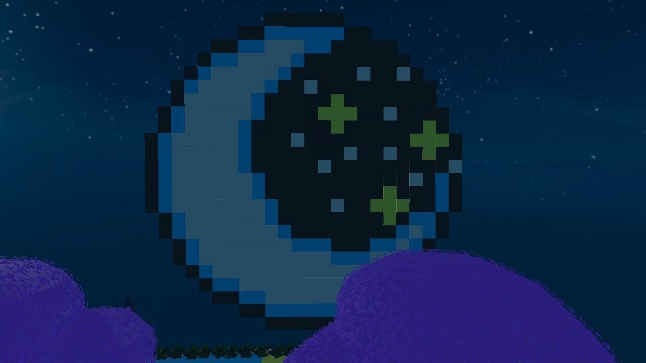 Moon and star pixel art