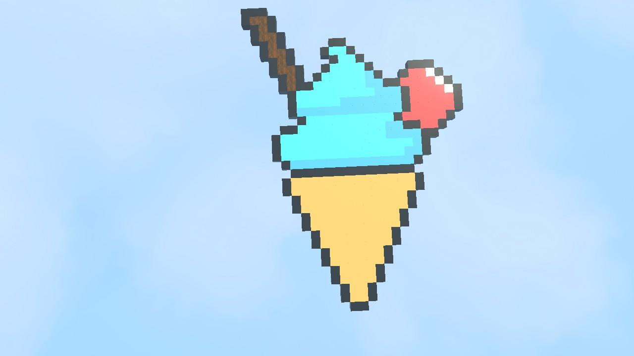 🍨🍧 Blue Ice Cream Pixel Art 🍦