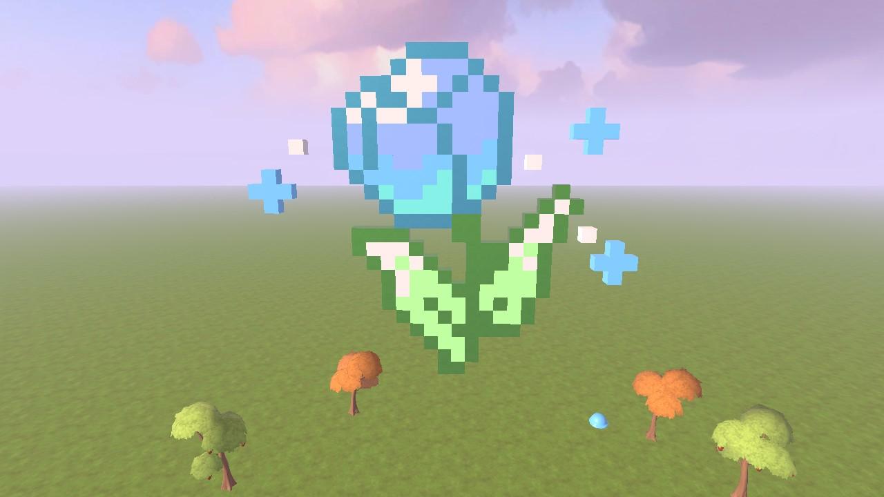 More blue flower pixel art