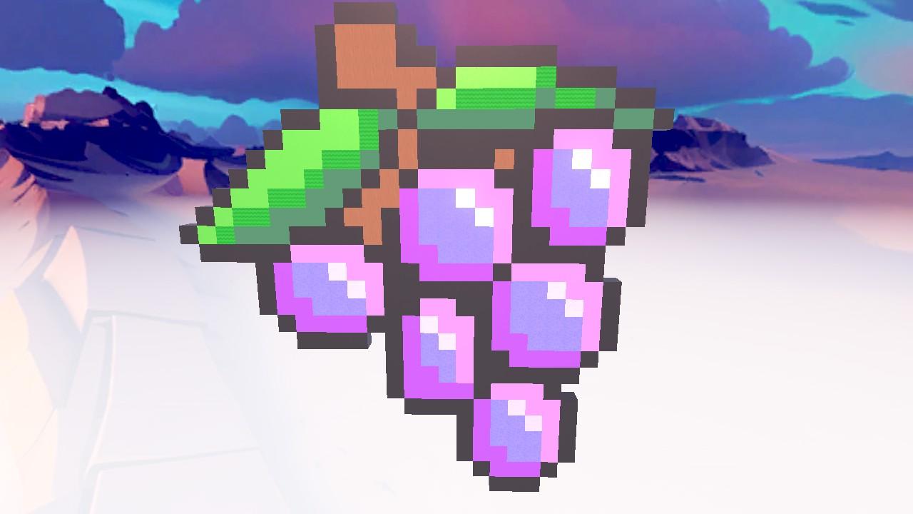 Purple Pixel Art with Green Obby