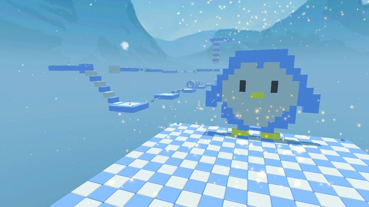 Penguin Blue and White Obby