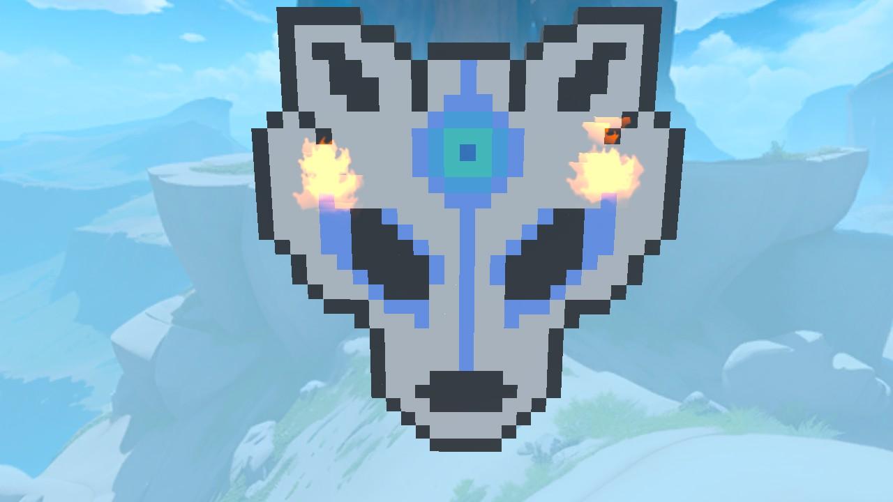 Blue Wolf Pixel Art