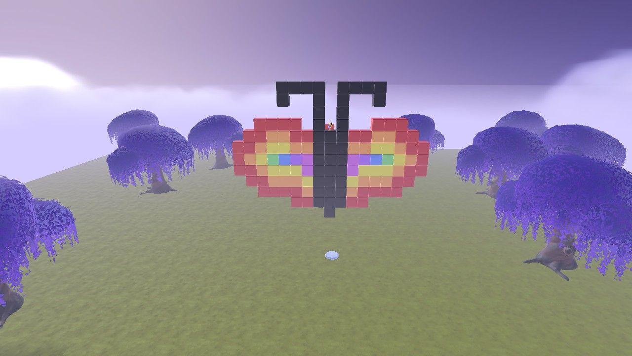 Pixel Rainbow heart shaped winged butterfly 🦋 EL22